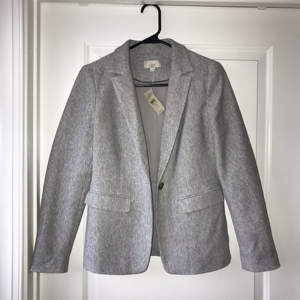 Loft gray blazer with elbow patches